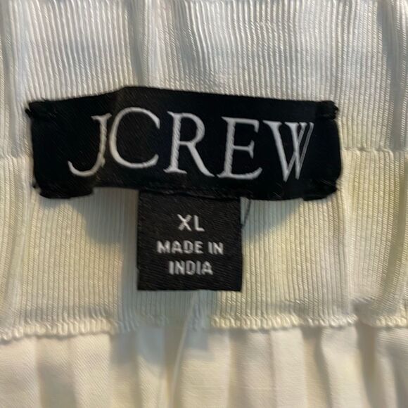 J. Crew Smocked Waist Pleated Mini Skirt White Poplin Cotton XL - Picture 6 of 11